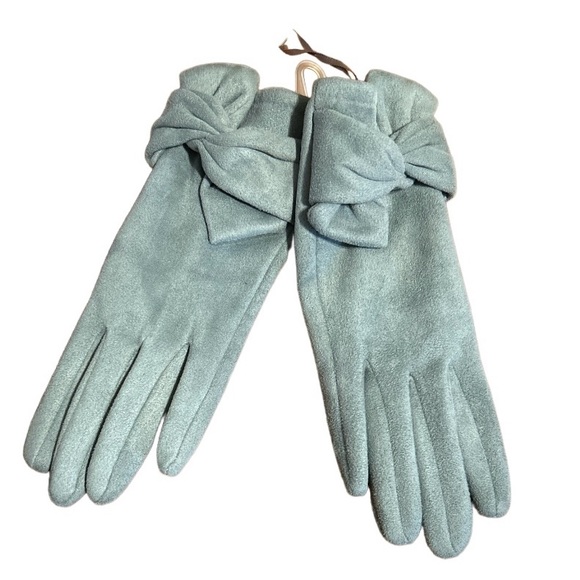 Powder Accessories - NWT!!! Powder Pale Blue Suede Gloves Designed in Scotland